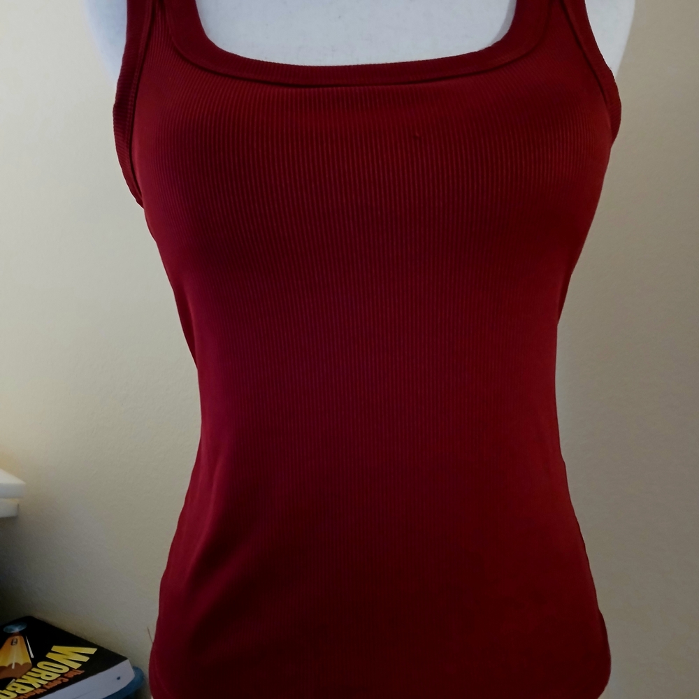 Burgundy Ribbed Top